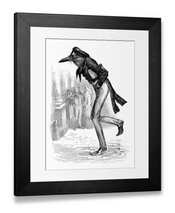 Framed Print : Humanized animals illustrations: Bird Framed Print : Humanized animals illustrations: Bird