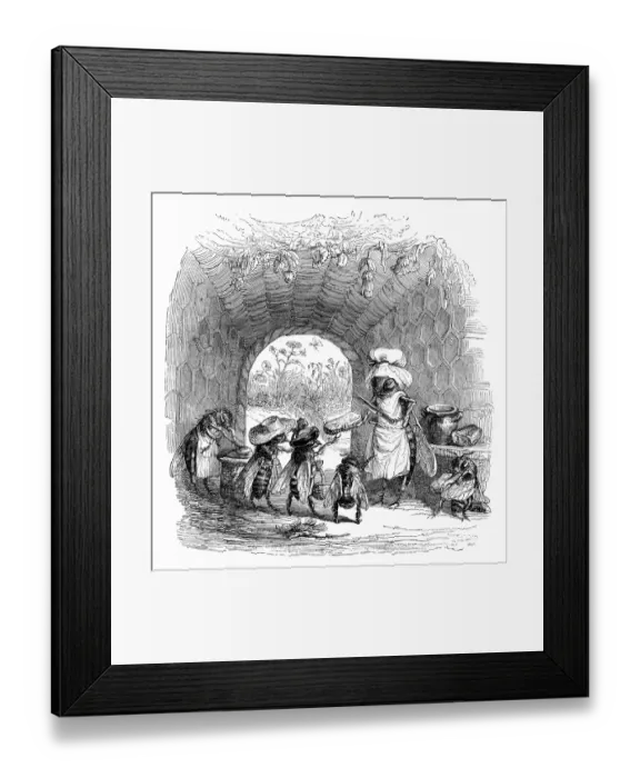 Framed Print : Humanized animals illustrations: Bee family Framed Print : Humanized animals illustrations: Bee family