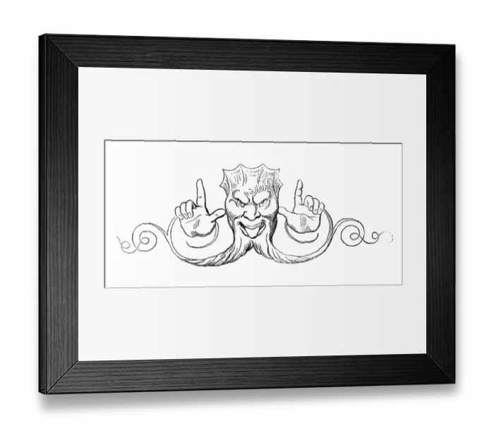 Framed Print : Humanized animals illustrations: Decoration Framed Print : Humanized animals illustrations: Decoration