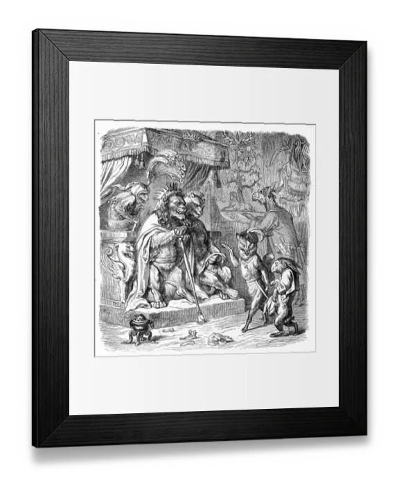 Framed Print : Humanized animals illustrations: Lion king Framed Print : Humanized animals illustrations: Lion king
