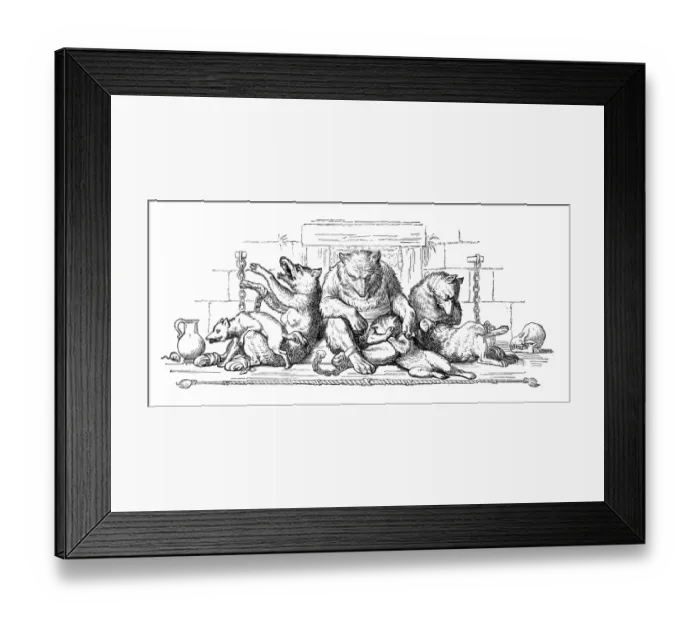 Framed Print : Humanized animals illustrations: Decoration