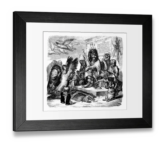 Framed Print : Humanized animals illustrations: Lion king Framed Print : Humanized animals illustrations: Lion king