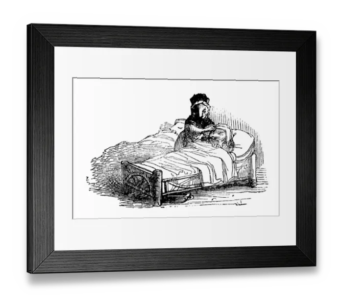 Framed Print : Humanized animals illustrations: Hamsters in bed Framed Print : Humanized animals illustrations: Hamsters in bed