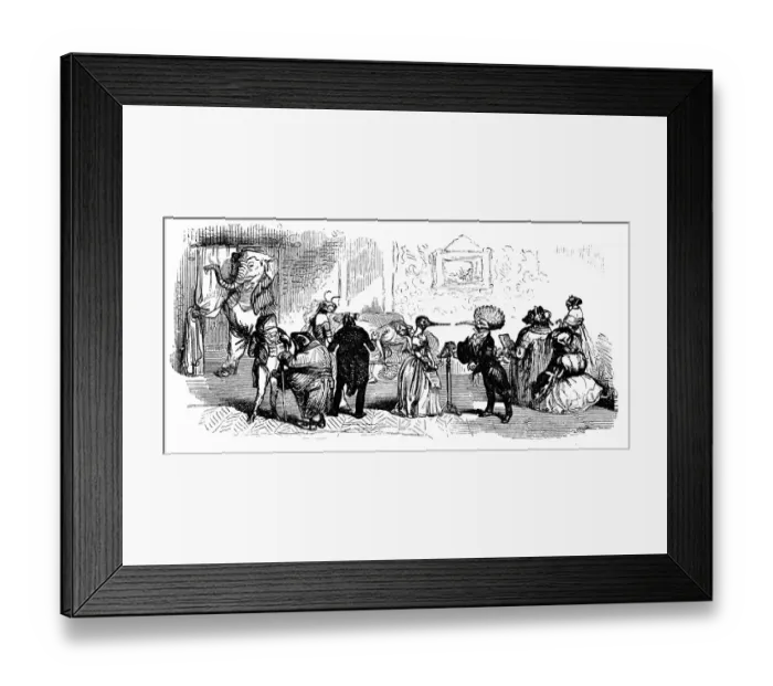 Framed Print : Humanized animals illustrations: Formal party Framed Print : Humanized animals illustrations: Formal party