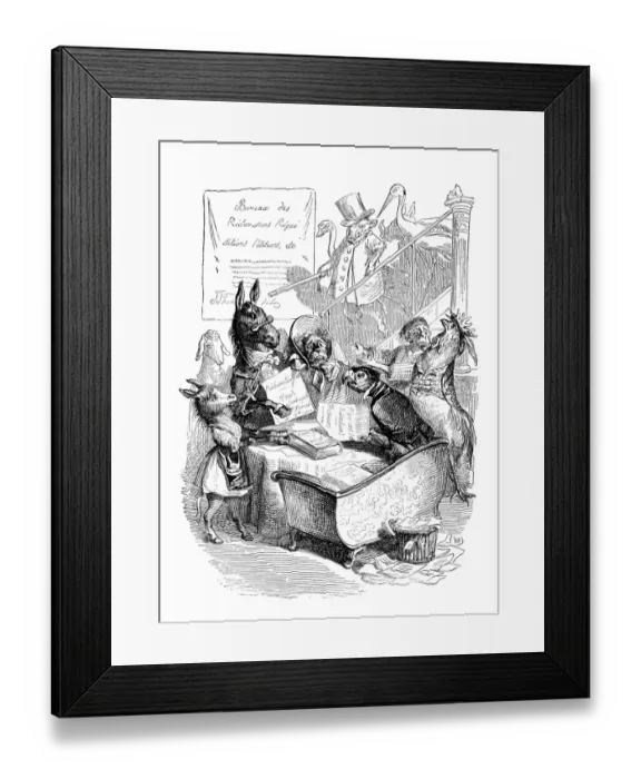Framed Print : Humanized animals illustrations Framed Print : Humanized animals illustrations