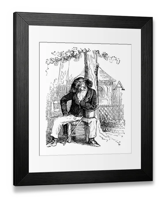 Framed Print : Humanized animals illustrations: Dog relaxing Framed Print : Humanized animals illustrations: Dog relaxing
