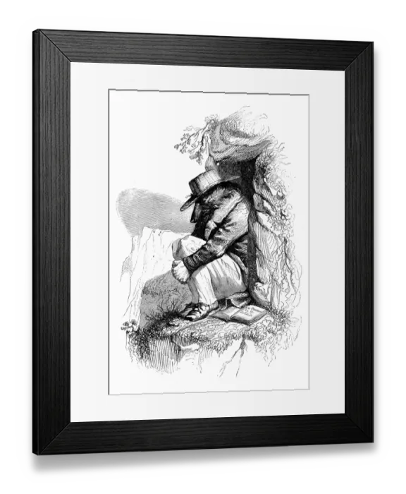 Framed Print : Humanized animals illustrations: Bear alone Framed Print : Humanized animals illustrations: Bear alone