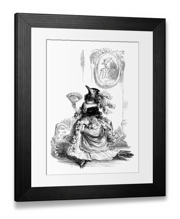 Framed Print : Humanized animals illustrations: Bird lady Framed Print : Humanized animals illustrations: Bird lady