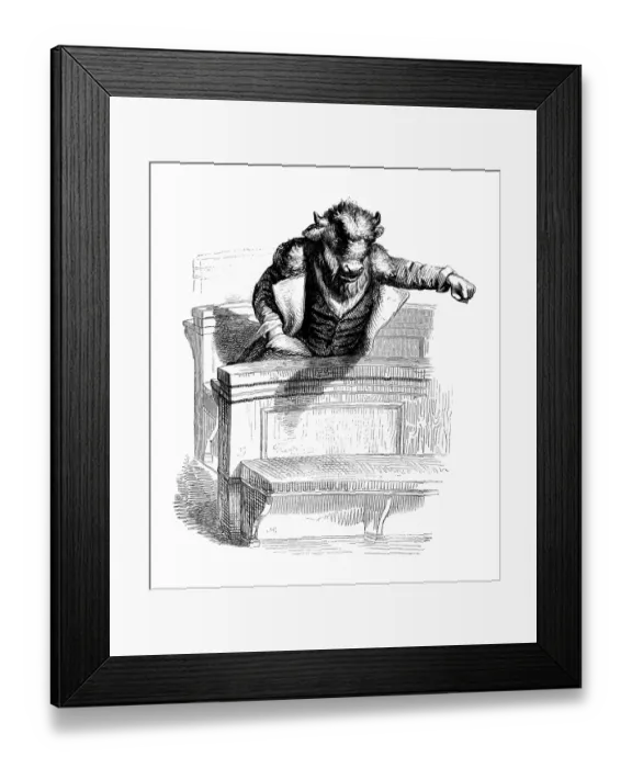 Framed Print : Humanized animals illustrations: Bison Framed Print : Humanized animals illustrations: Bison