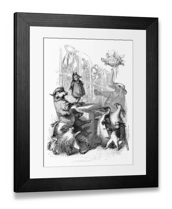 Framed Print : Humanized animals illustrations: Group Framed Print : Humanized animals illustrations: Group