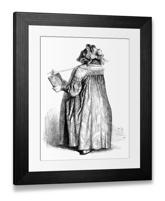 Framed Print : Humanized animals illustrations: Female bear Framed Print : Humanized animals illustrations: Female bear