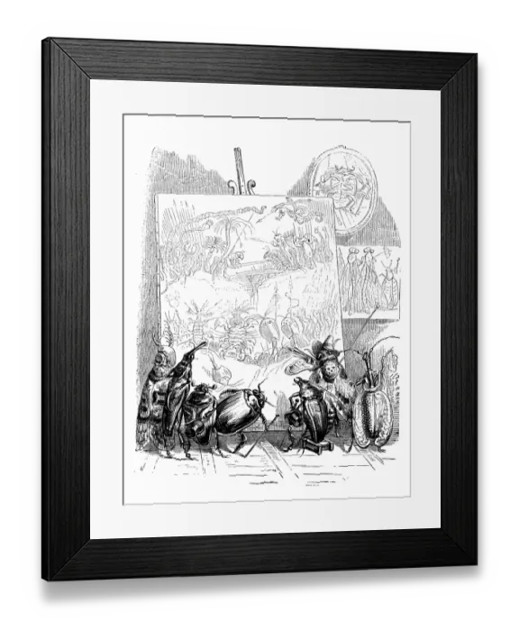 Framed Print : Humanized animals illustrations: Insect painting Framed Print : Humanized animals illustrations: Insect painting