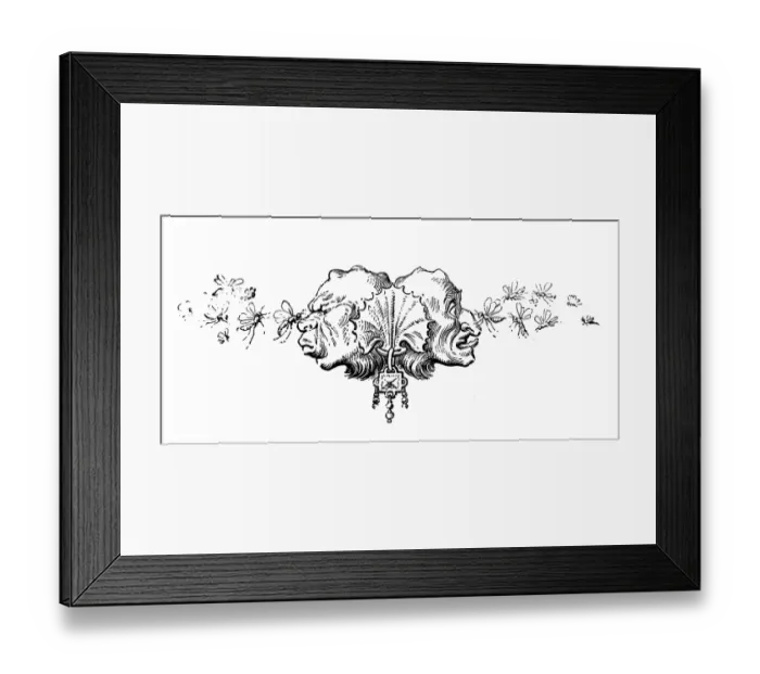 Framed Print : Humanized animals illustrations: Decoration Framed Print : Humanized animals illustrations: Decoration