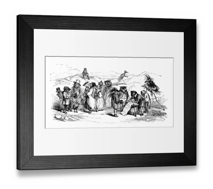 Framed Print : Humanized animals illustrations: Group Framed Print : Humanized animals illustrations: Group