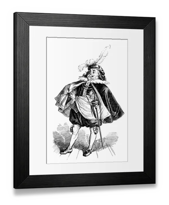 Framed Print : Humanized animals illustrations: dog Framed Print : Humanized animals illustrations: dog