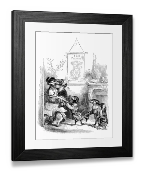 Framed Print : Humanized animals illustrations: Penguin Family Framed Print : Humanized animals illustrations: Penguin Family