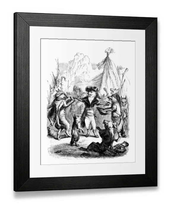 Framed Print : Humanized animals illustrations: Foxes Framed Print : Humanized animals illustrations: Foxes