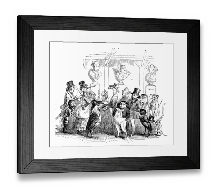 Framed Print : Humanized animals illustrations: Group Framed Print : Humanized animals illustrations: Group