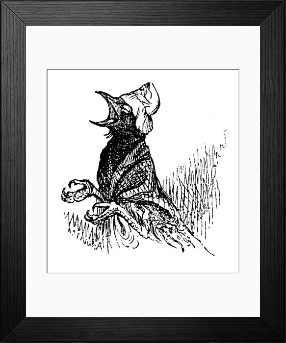 Framed Print : Humanized animals illustrations: Bird screaming