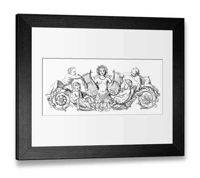 Framed Print : Humanized animals illustrations: Decoration