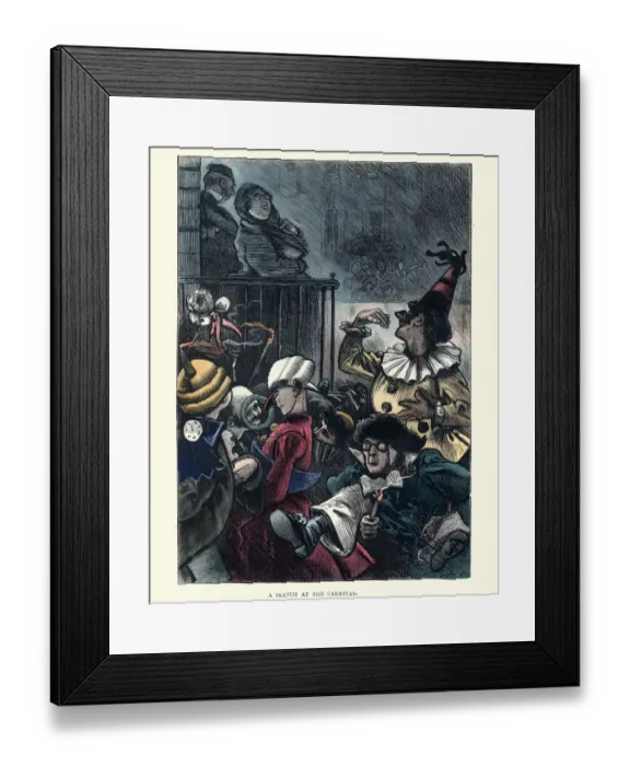 Framed Print : Dickenss Pictures from Italy, At the Carnival, 19th Century Framed Print : Dickenss Pictures from Italy, At the Carnival, 19th Century