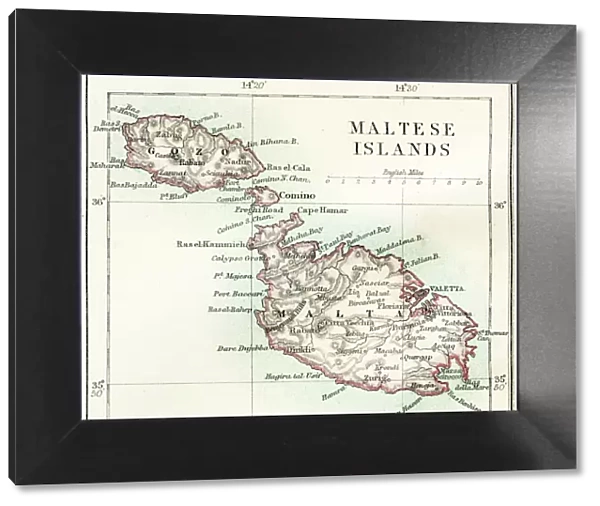 Maltese islands map 1883