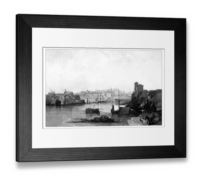 Framed Print : Antique illustration of mediterranean landscapes: Valetta, Malta Framed Print : Antique illustration of mediterranean landscapes: Valetta, Malta
