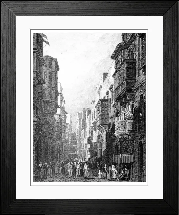 Framed Print : Antique illustration of mediterranean landscapes: Valetta, Malta Framed Print : Antique illustration of mediterranean landscapes: Valetta, Malta