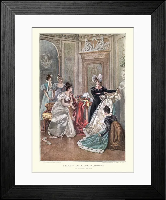 Framed Print : Empress Josephine choosing new clothes Framed Print : Empress Josephine choosing new clothes