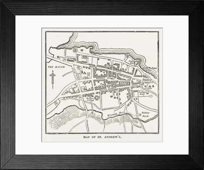 Framed Print : Map of the City of St. Andrewas, Scotland Victorian Engraving, 1840 Framed Print : Map of the City of St. Andrewas, Scotland Victorian Engraving, 1840