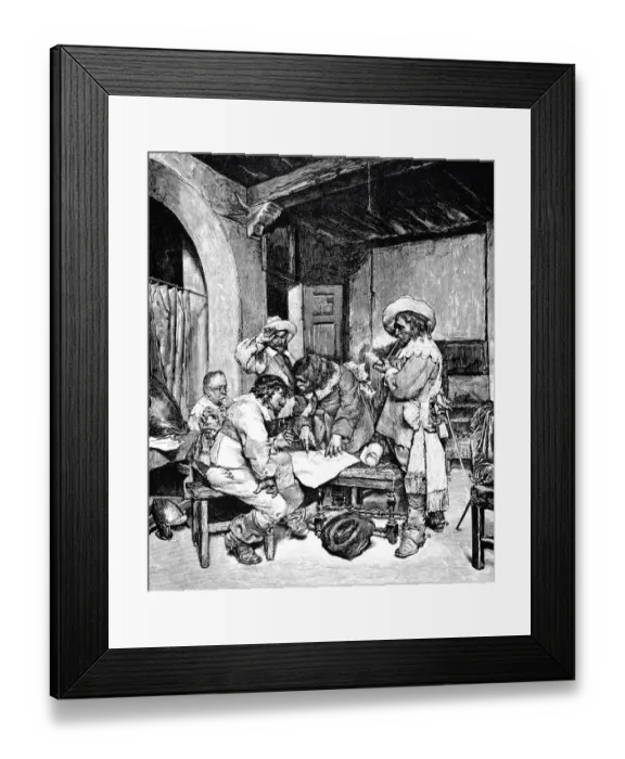 Framed Print : Soldiers discuss plans for the upcoming campaign Framed Print : Soldiers discuss plans for the upcoming campaign
