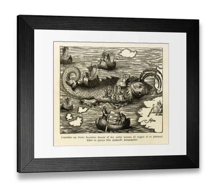 Framed Print : St. Brandans Celebration of the Holy Mass Engraving, Circa 1550 Framed Print : St. Brandans Celebration of the Holy Mass Engraving, Circa 1550