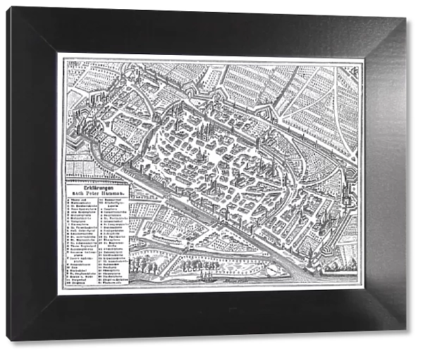 The imperial city of Worms, Germany map