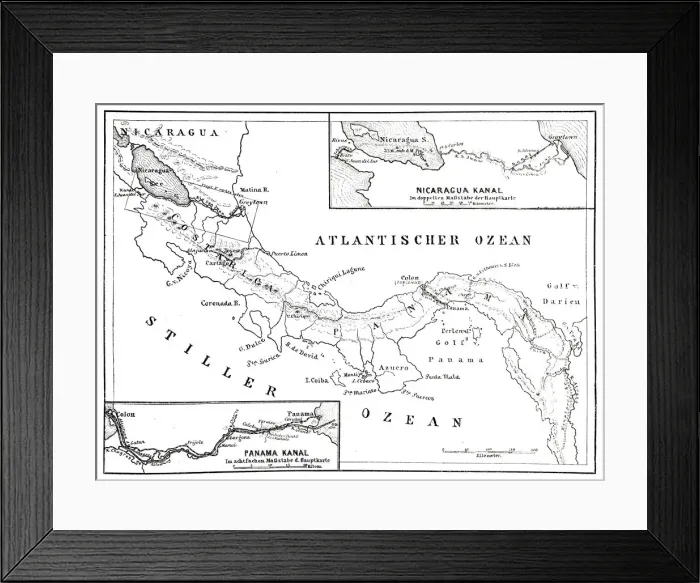 Framed Print : Map of the Atlantic and Pacific Ocean Framed Print : Map of the Atlantic and Pacific Ocean
