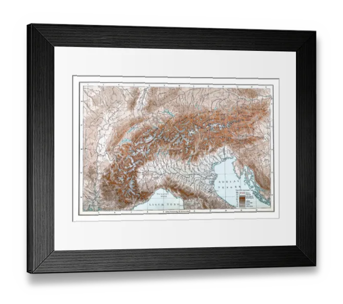Framed Print : The Alps. Illustration of The Alps