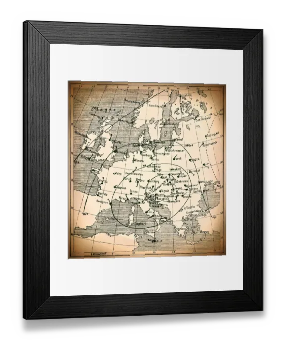 Framed Print : Weather map, wind direction from 1894 Framed Print : Weather map, wind direction from 1894