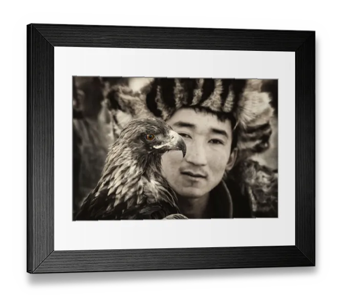 Framed Print : Face of Eagle Hunter, Mongolia Framed Print : Face of Eagle Hunter, Mongolia