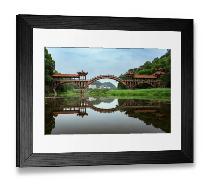 Framed Print : Refection of Haoshang Bridge Framed Print : Refection of Haoshang Bridge