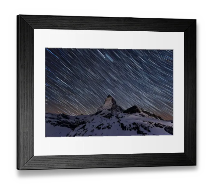 Framed Print : Matterhorn under star trails Framed Print : Matterhorn under star trails