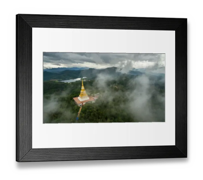 Framed Print : Aerial view at Wat Prachaoluang Chiangrai, Thailand