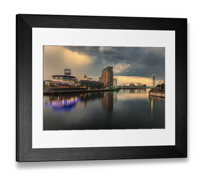 Framed Print : Twilight at Salford Quays in Manchester, UK