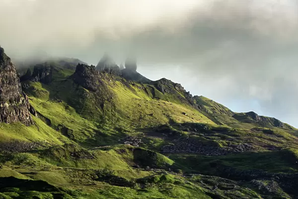 Old man of storr under cloud sky, Isle of Skye