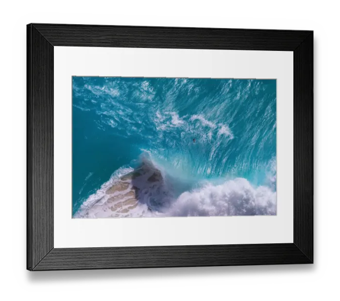 Framed Print : Top view of huge ocean waves at Kelingking Beach, Nusa Penida Island, Indonesia Framed Print : Top view of huge ocean waves at Kelingking Beach, Nusa Penida Island, Indonesia