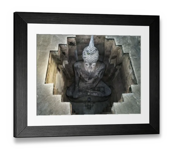 Framed Print : Top view of Big Buddha at Wat Si Chum in Sukhothai Historical Park, Thailand Framed Print : Top view of Big Buddha at Wat Si Chum in Sukhothai Historical Park, Thailand