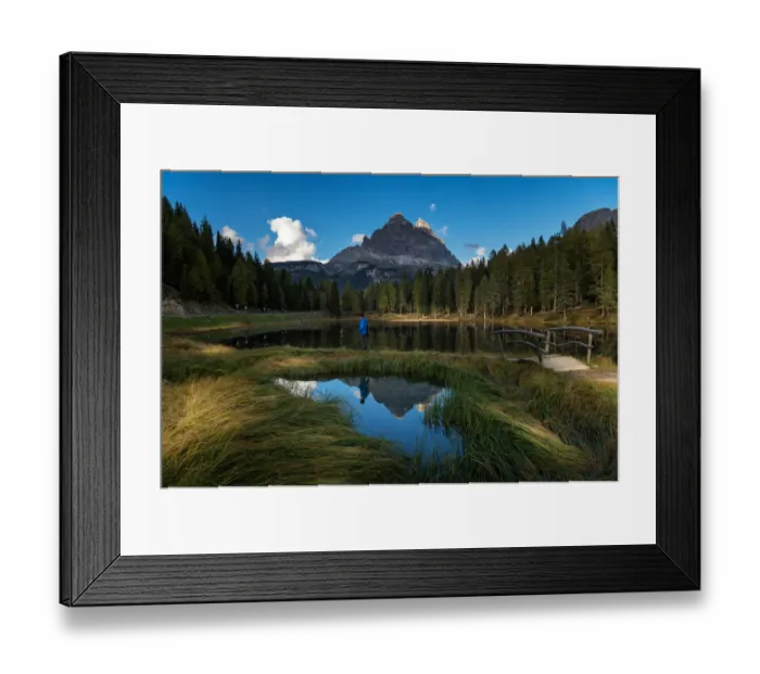 Framed Print : The reflection of Lake Antorno Framed Print : The reflection of Lake Antorno