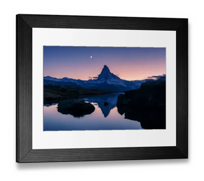 Framed Print : Matterhorn reflection in Lake Stellisee at night Framed Print : Matterhorn reflection in Lake Stellisee at night