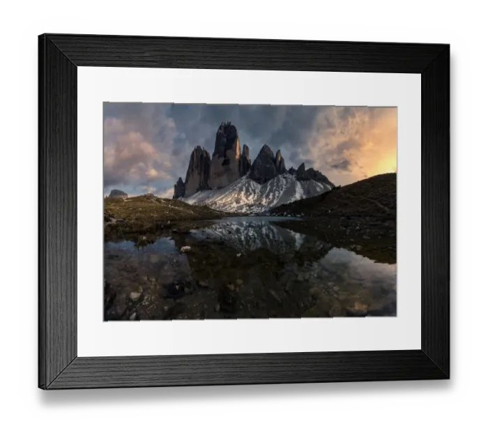 Framed Print : Tre Cime di Lavaredo reflection, Dolomite Alps, Italy Framed Print : Tre Cime di Lavaredo reflection, Dolomite Alps, Italy