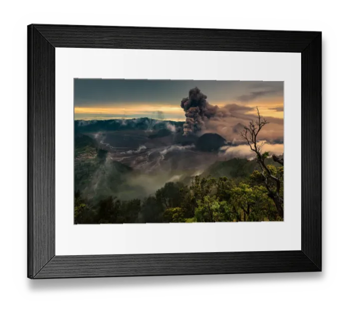 Framed Print : Eruption of Bromo volcano