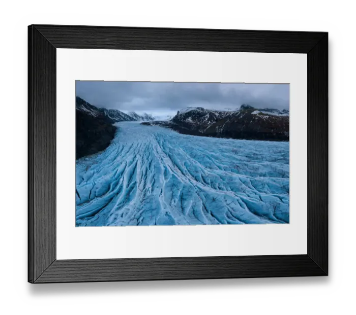 Framed Print : Skaftafell glacier panoramic view, Iceland