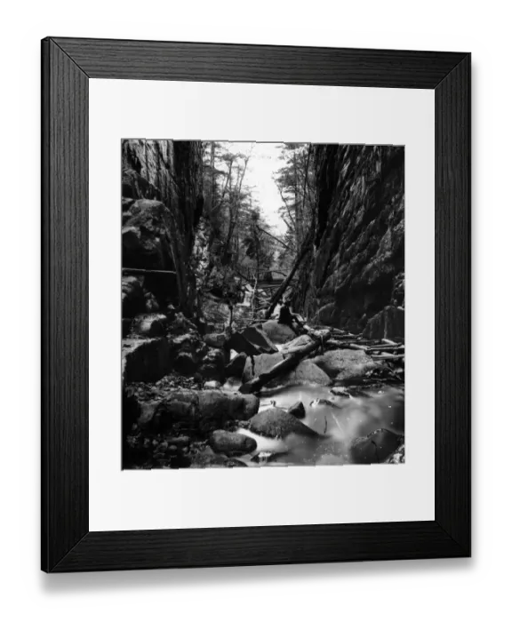 Framed Print : The Flume. 1859: A gorge known as The Flume in Franconia Notch Framed Print : The Flume. 1859: A gorge known as The Flume in Franconia Notch